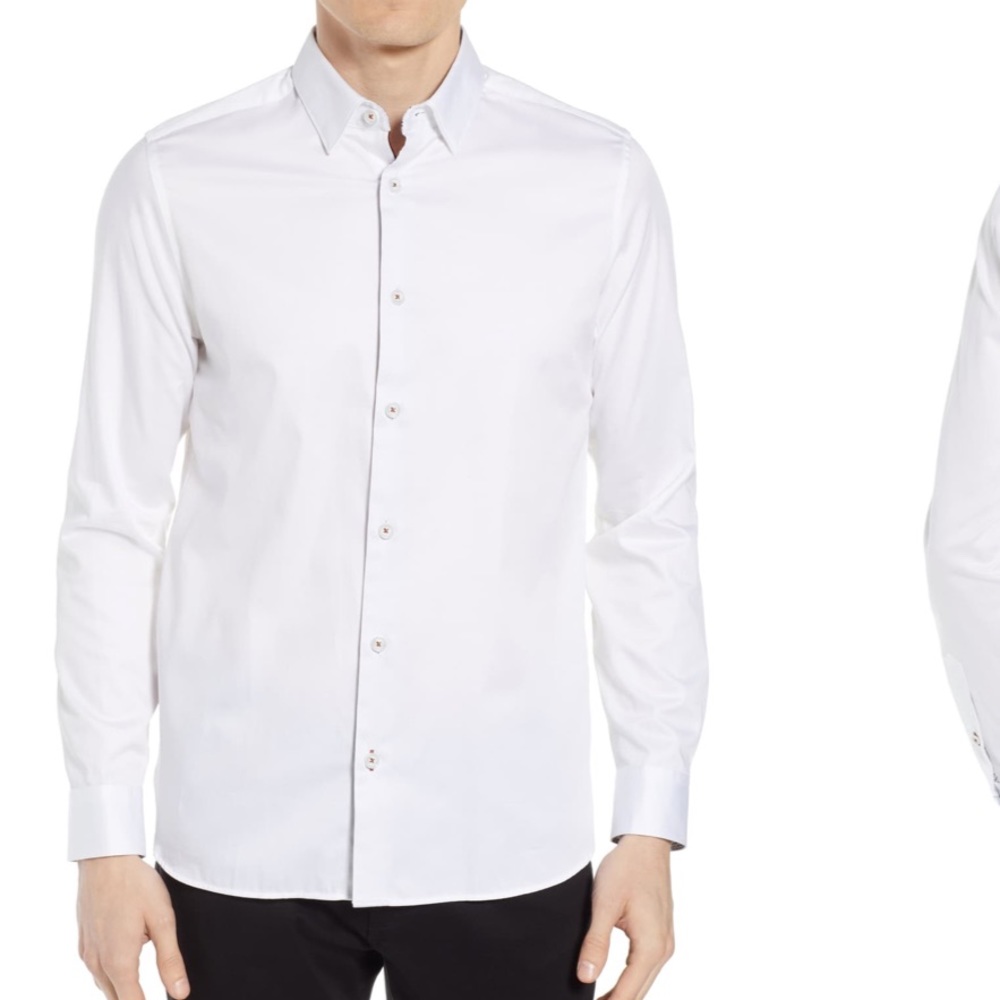 Ted Baker White Slim Fit Shirt